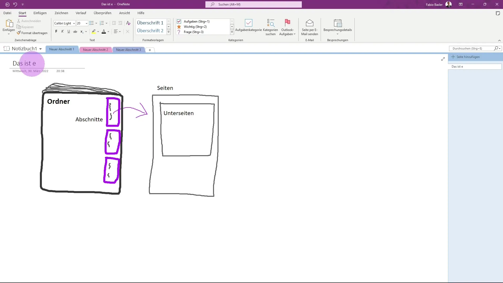 Estructura de un cuaderno en Microsoft OneNote para una organización sencilla