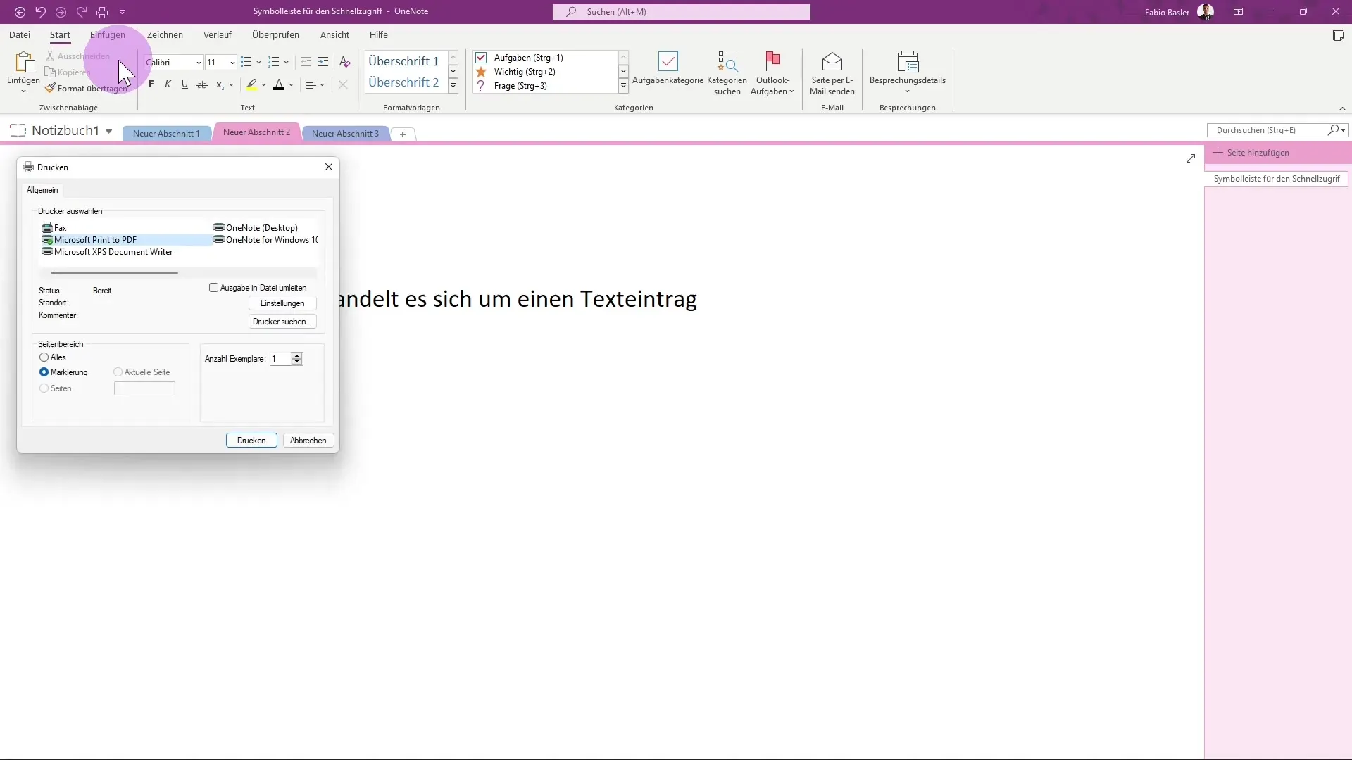 Ajuste de la barra de herramientas en OneNote