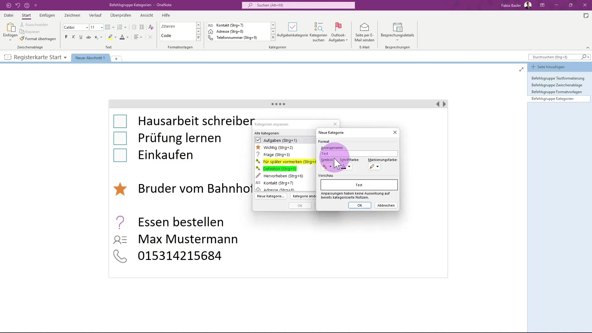 Use and customize categories in Microsoft OneNote