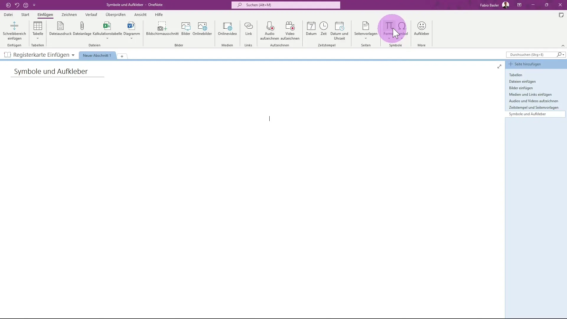 Uso de símbolos y emojis en OneNote facilitado