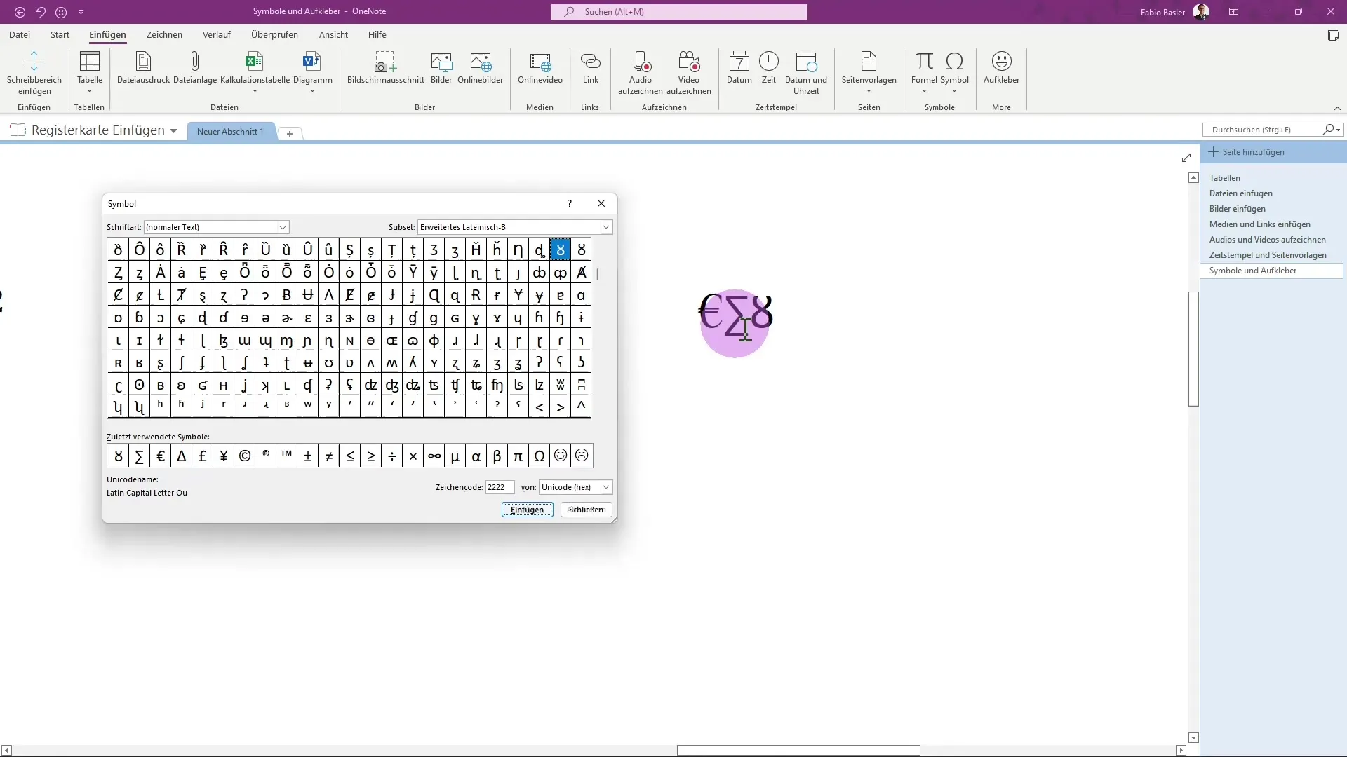 Uso de símbolos y emojis en OneNote facilitado