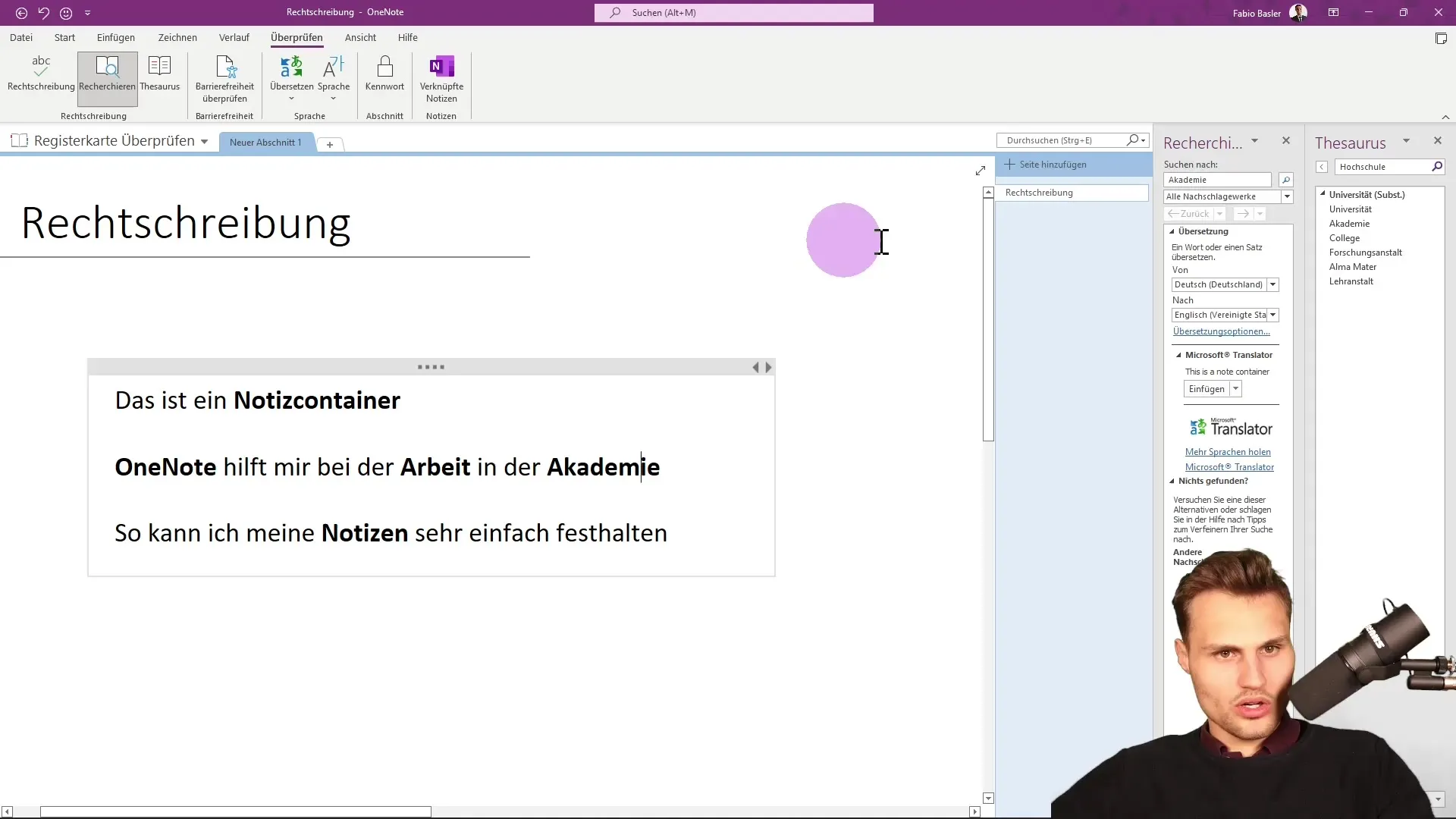 Optimización de la ortografía de OneNote para textos sin errores