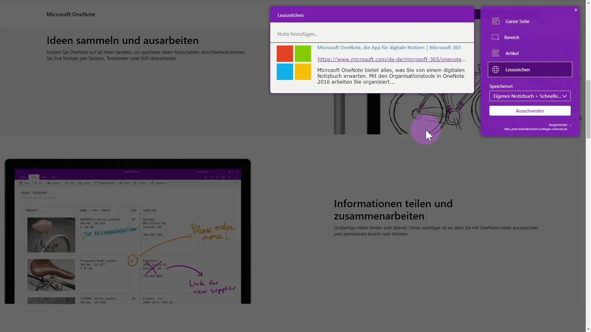 OneNote Web Clipper para recopilar notas de manera eficiente