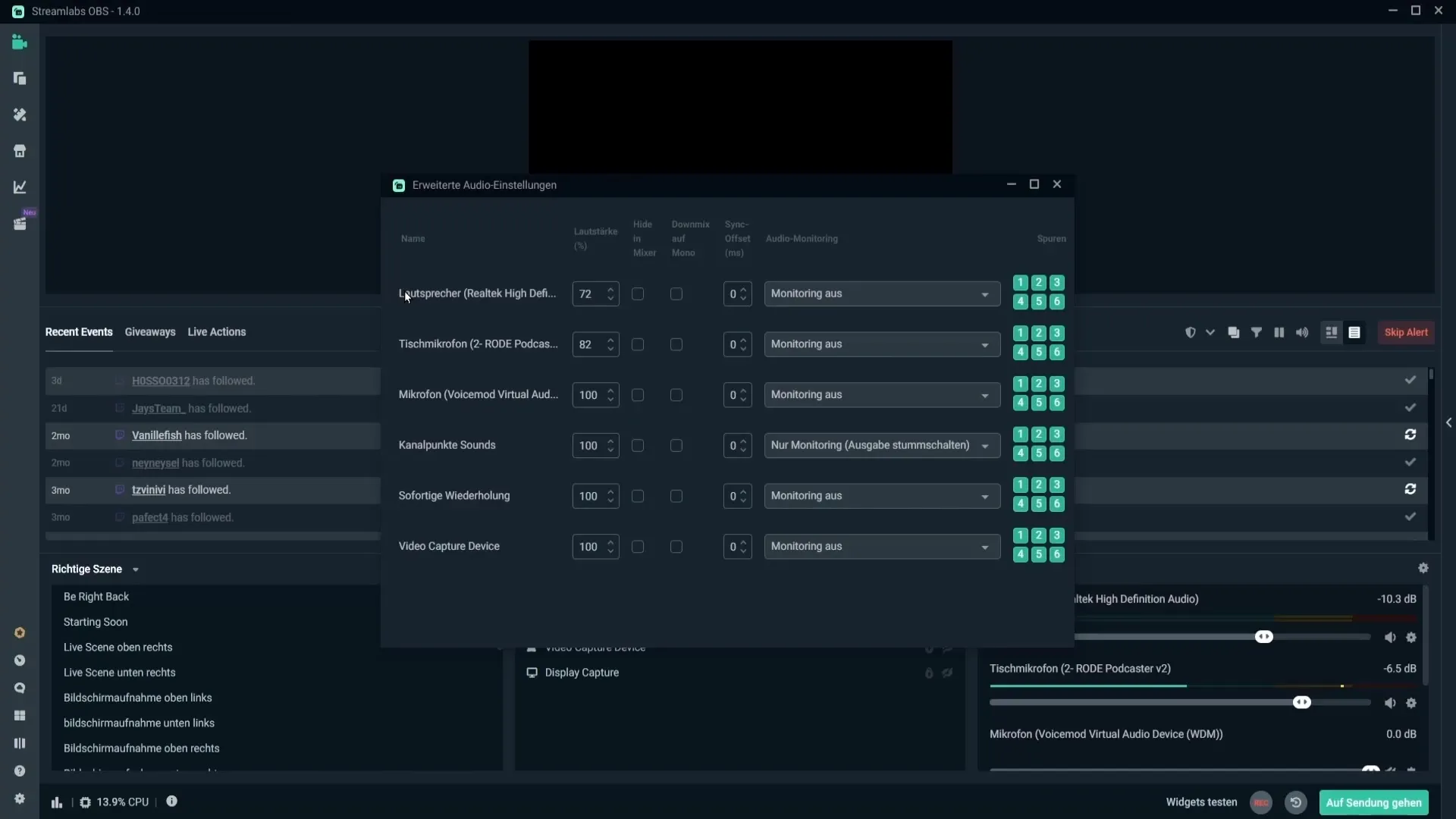 Optimizați setările audio în Streamlabs OBS