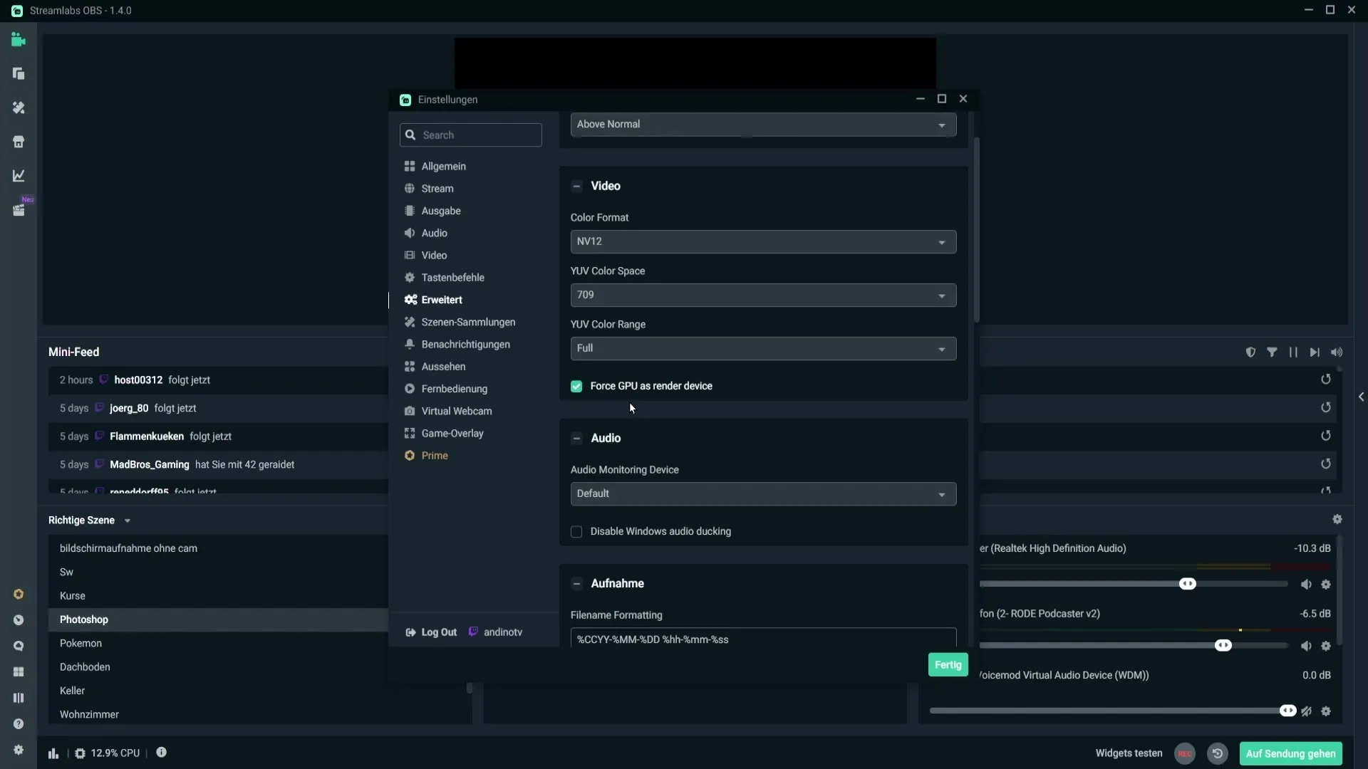 Streamlabs OBS에서 최적의 비디오 색상 설정을 하십시오