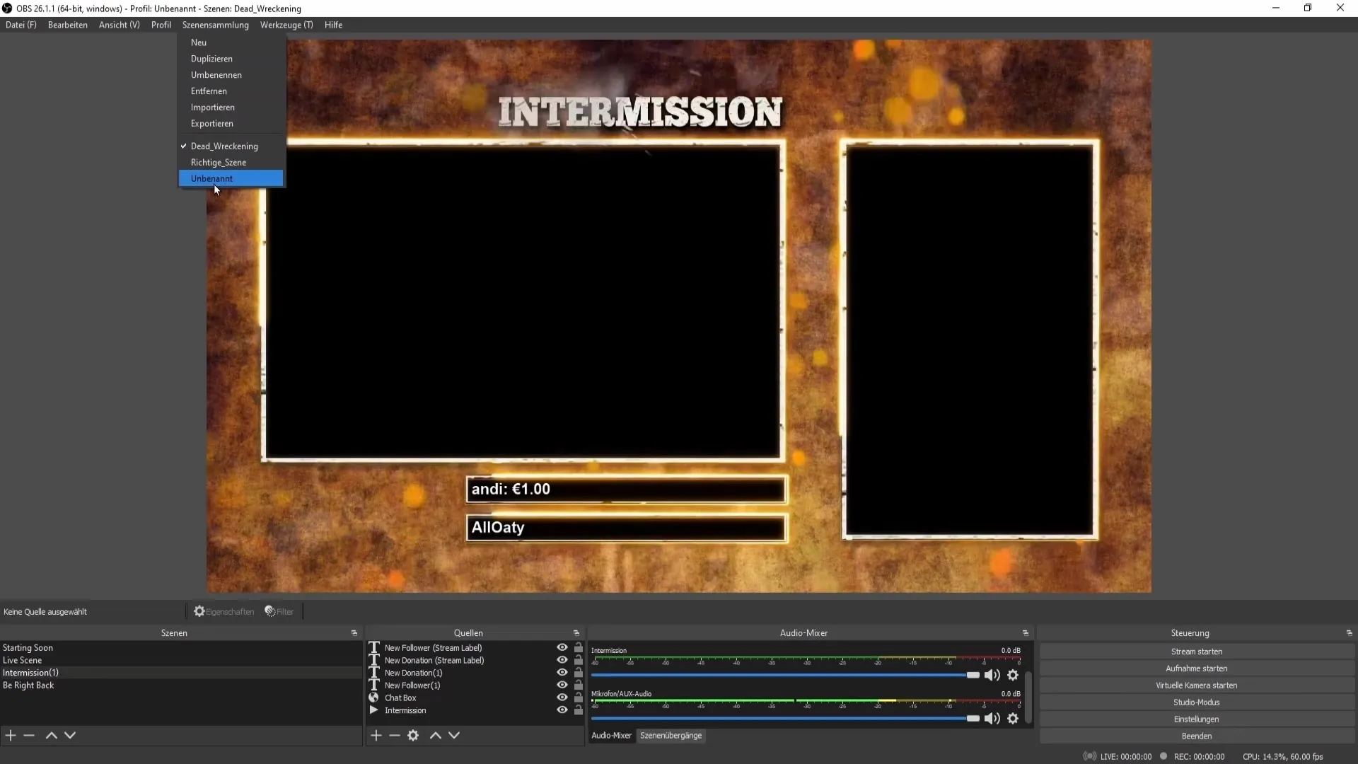 Streamlabs OBS에서 OBS Studio로 씬 가져오기