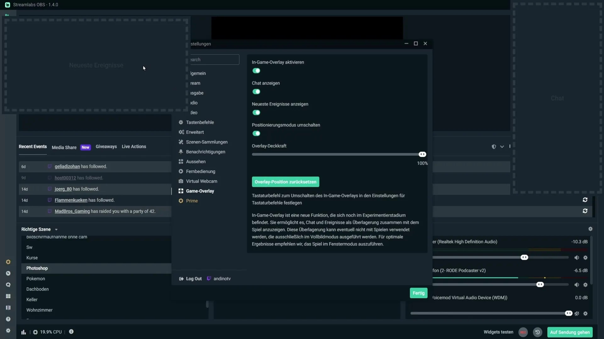 Streamlabs OBS에서 인게임 오버레이 설정하기 쉽게 만들기