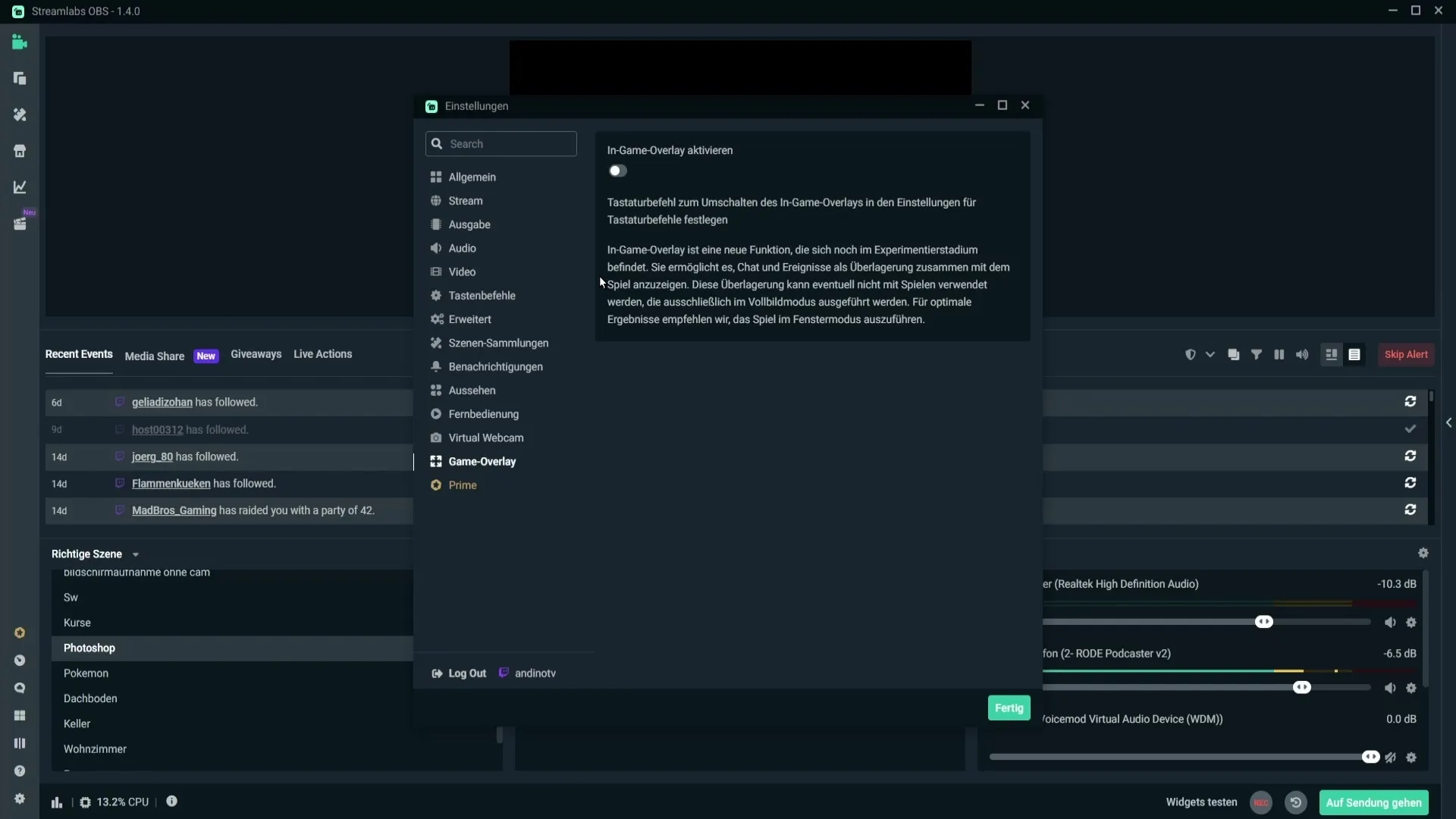 Streamlabs OBS에서 게임 오버레이를 설정하는 것은 쉽습니다