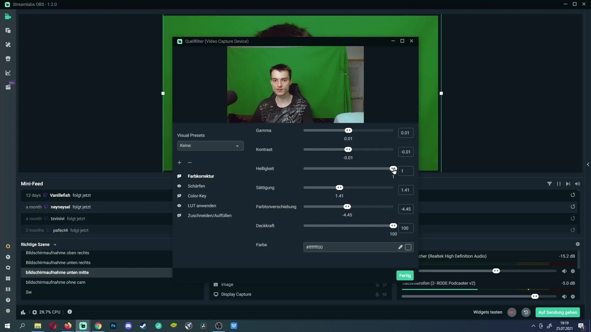 Streamlabs OBS에서 효과적으로 밝기 조절하기