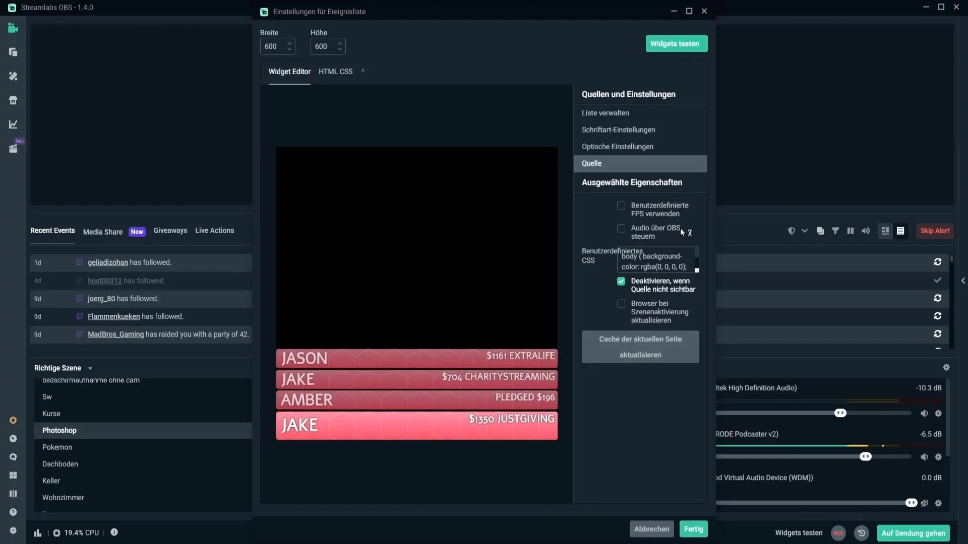 Hatékony eseménylista beállítása a Streamlabs OBS-ben
