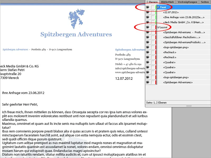 Η λειτουργία στρώματος στο InDesign