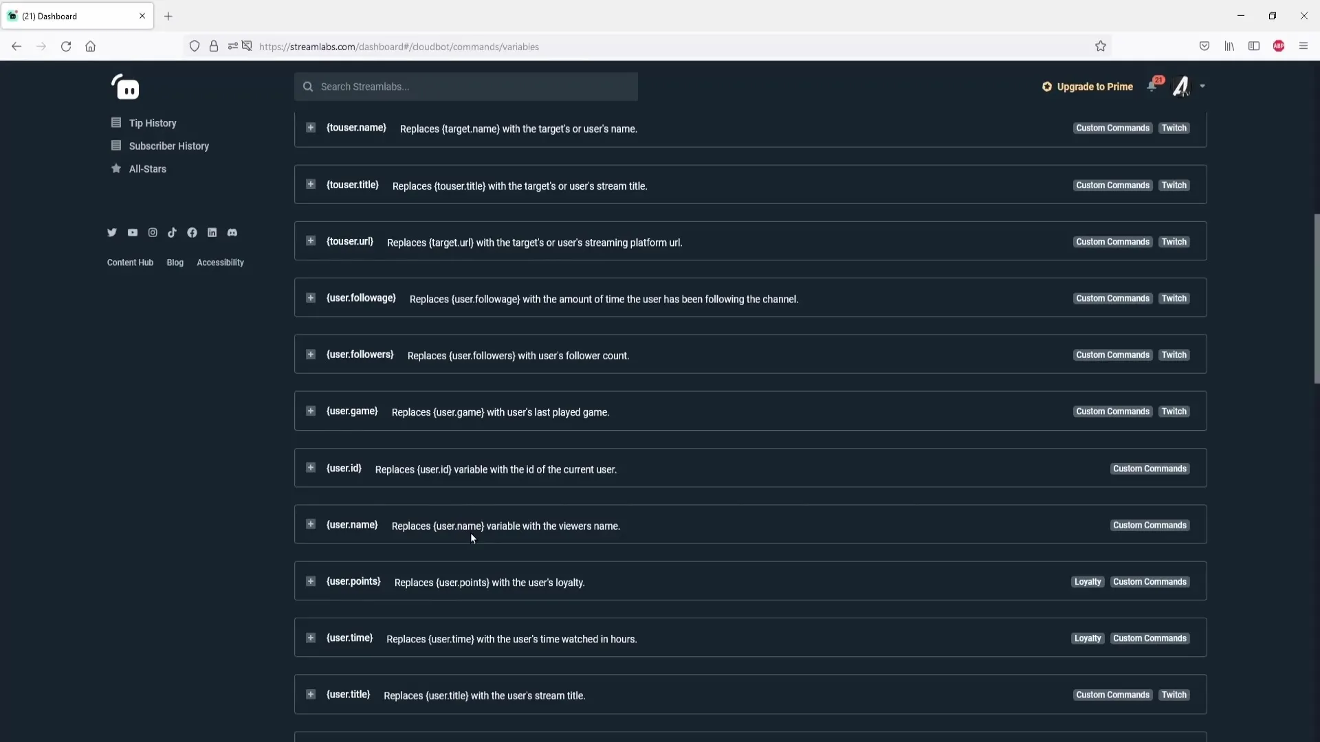 Streamlabs OBS에서 효율적으로 명령 설정하기