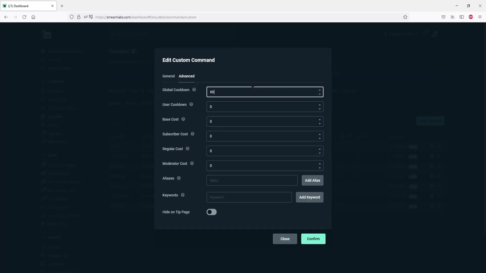 Streamlabs OBS에서 효율적으로 명령 설정하기