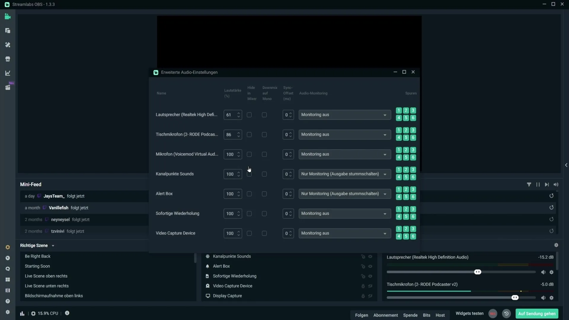 A evita problemele de audio în Streamlabs OBS: prevenirea auzirii duble