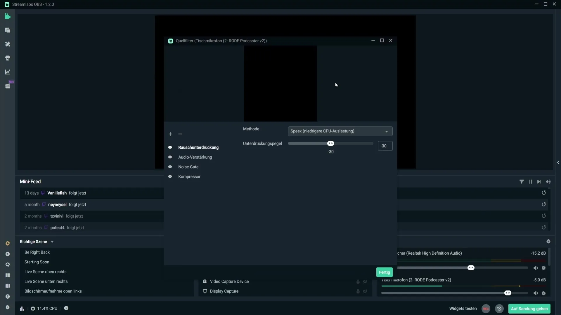 마이크로폰 소음을 간단히 제거하는 방법은 Streamlabs OBS를 사용하는 것입니다