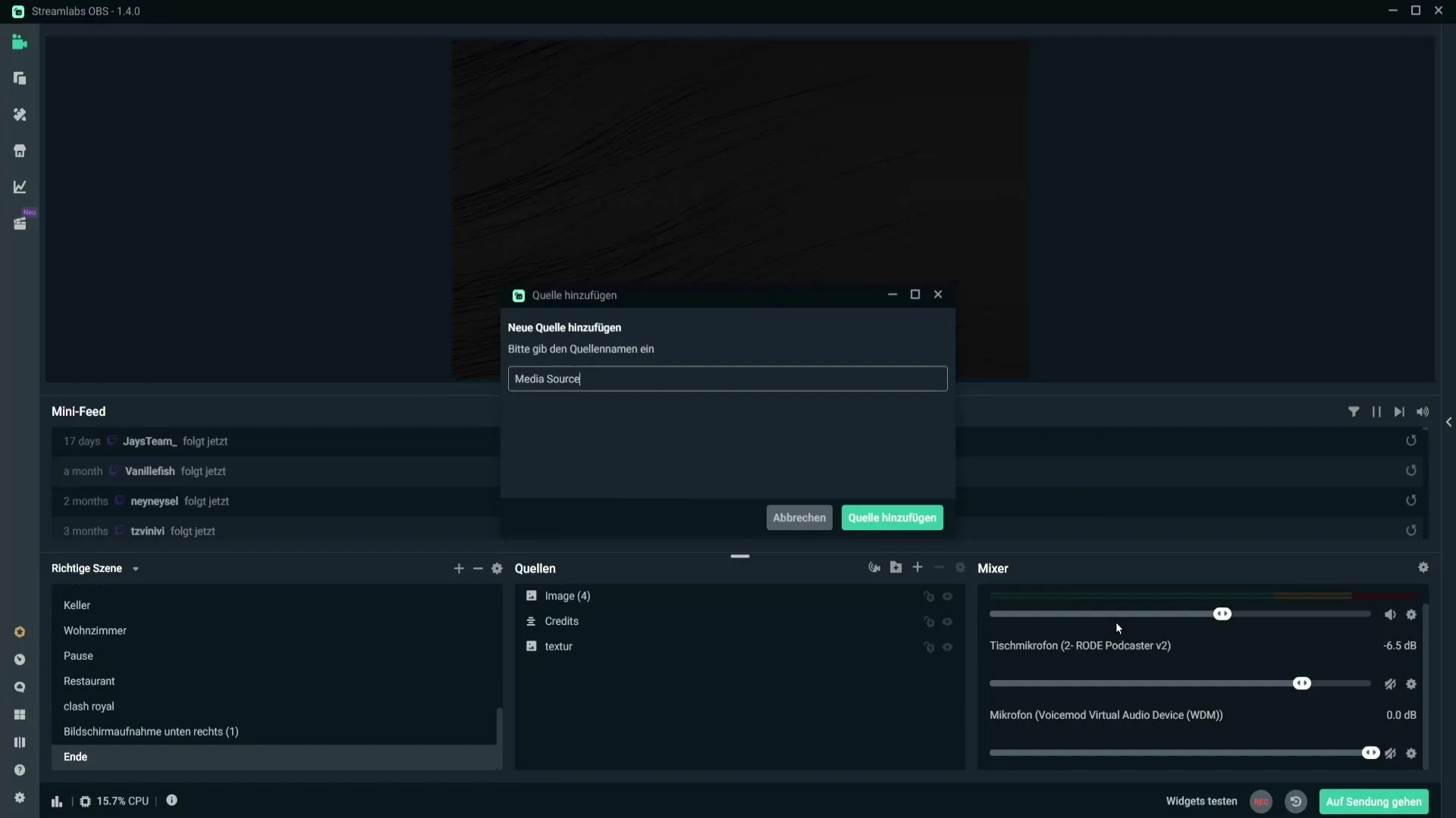 Media source in Streamlabs - sound problems solved