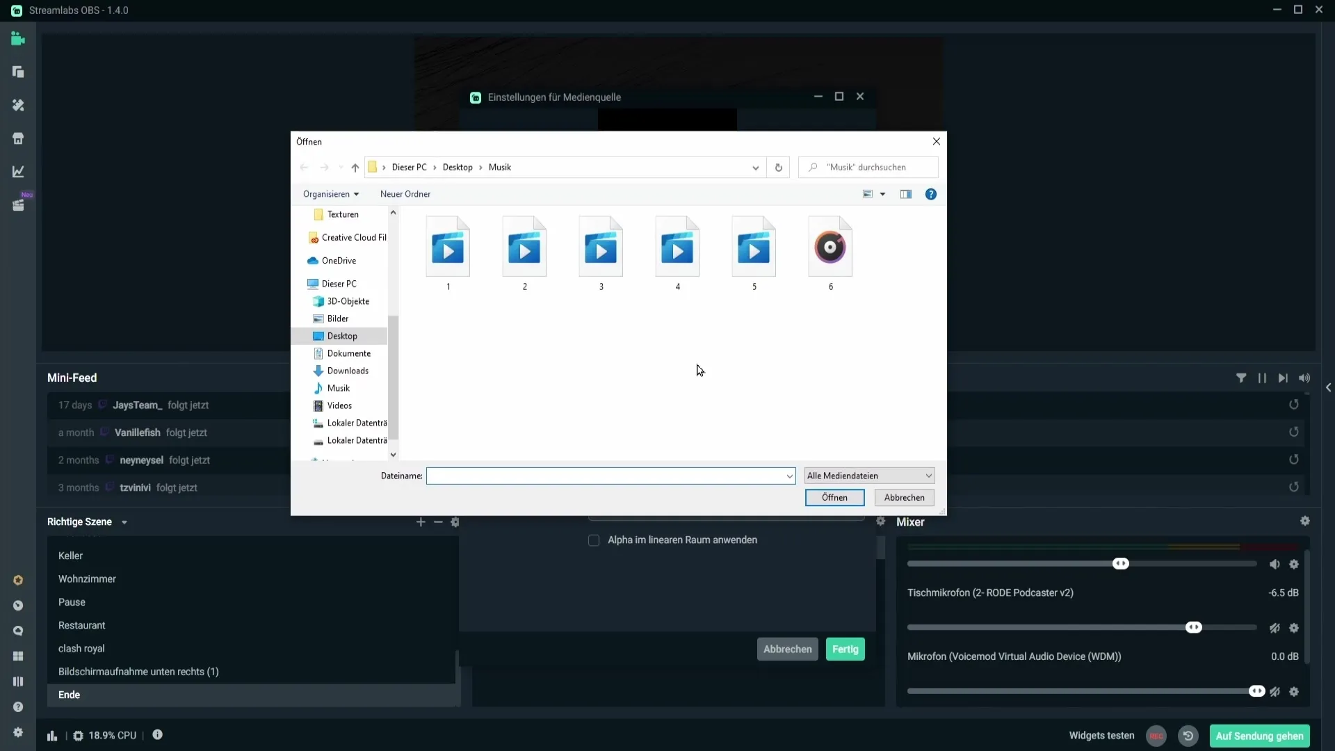 Media source in Streamlabs - audio problems solved