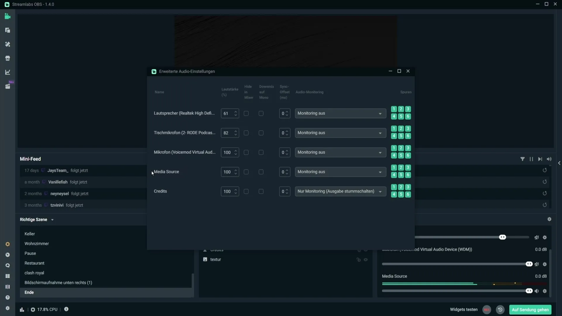 Media source in Streamlabs - audio issues resolved