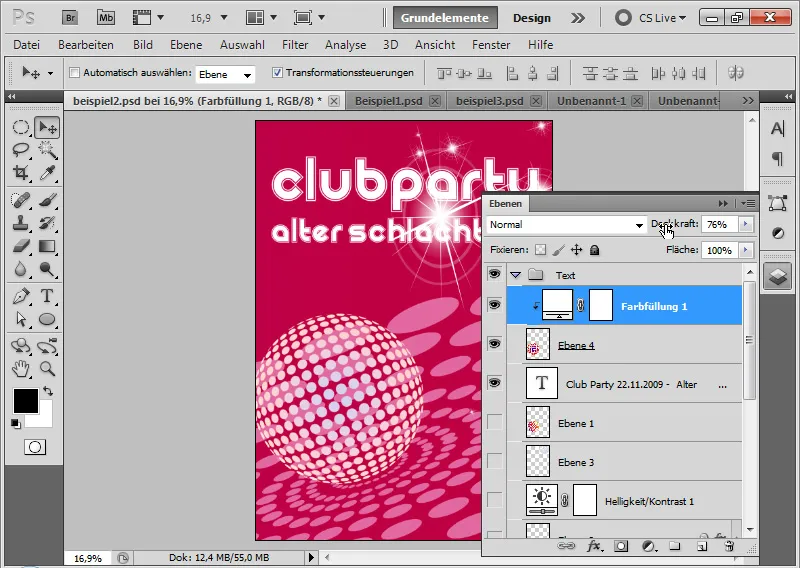 Illustrativ diskokule for flyer og bakgrunnsbilde