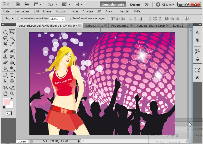 Illustrativ discokule for flyer og bakgrunnsbilde