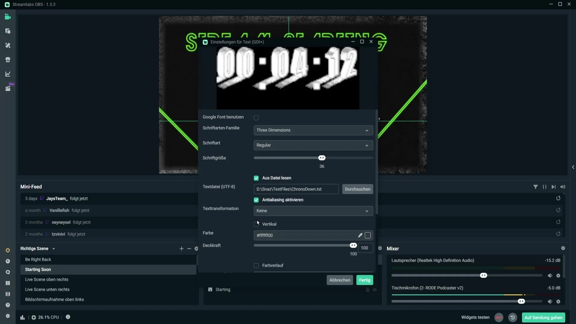 Streamlabs OBS에 타이머를 제대로 통합하기