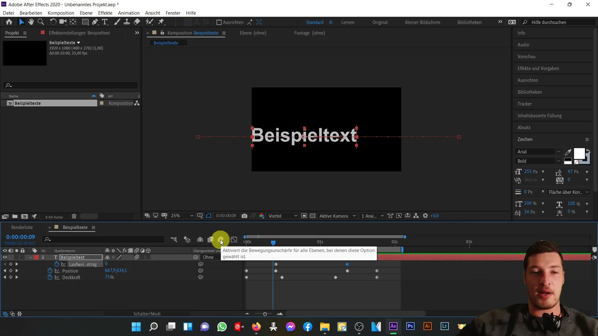 Textanimation und Motion Blur in After Effects leicht gemacht