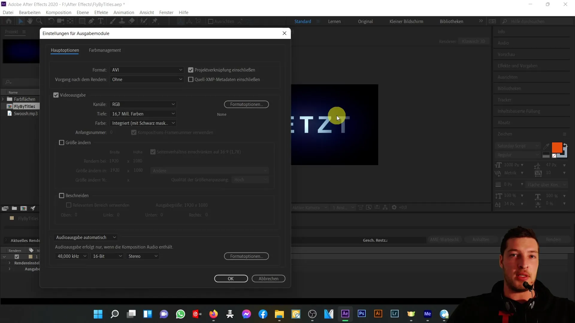 Effektives Exportieren von Videos in After Effects