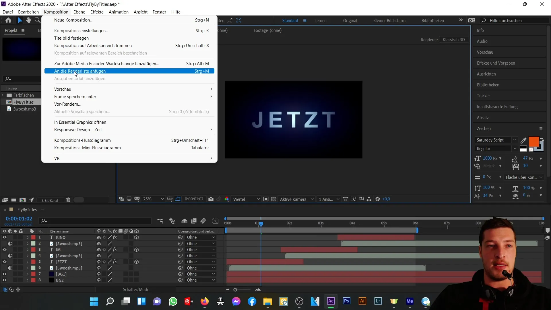Effektives Exportieren von Videos in After Effects