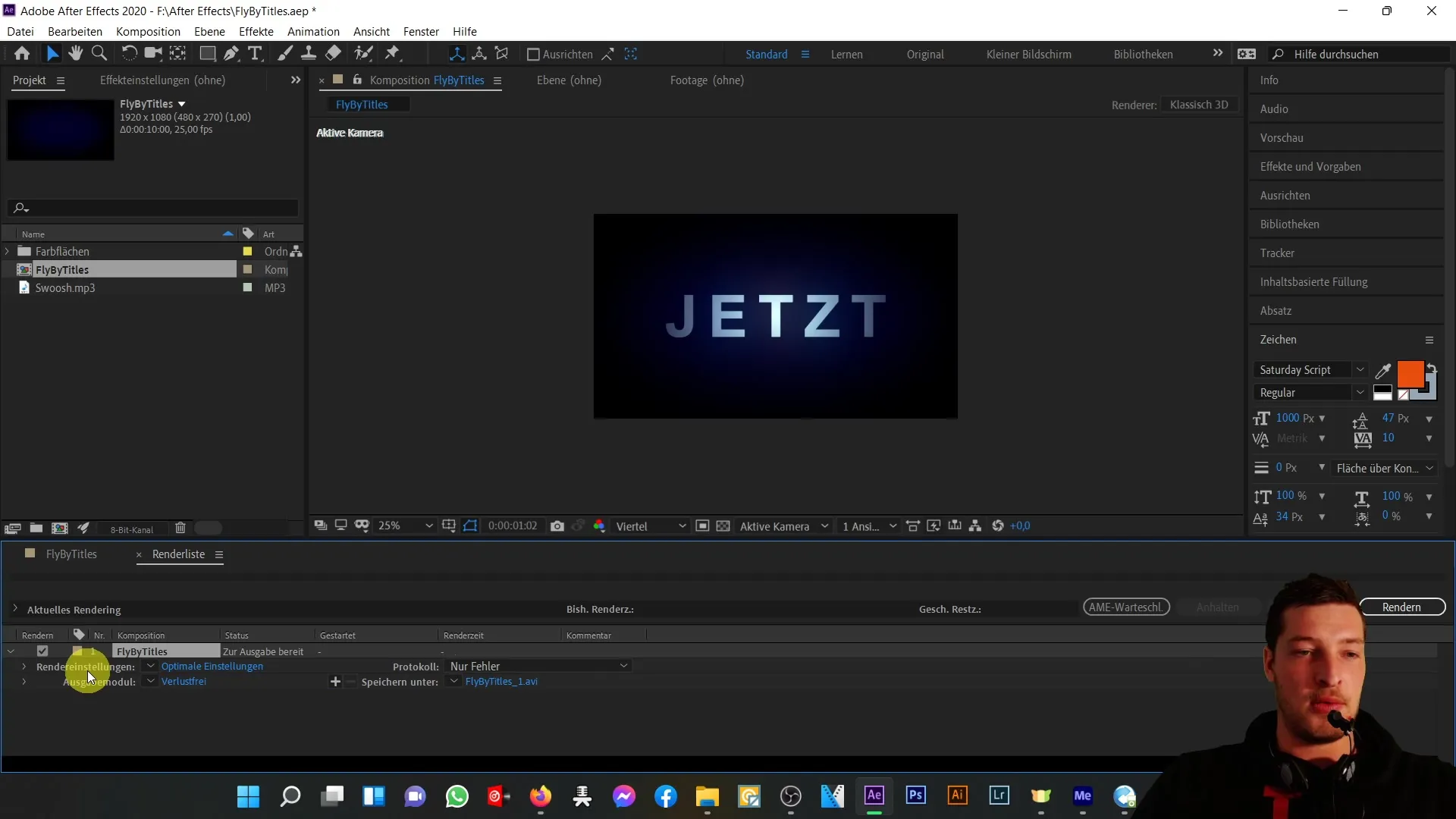 Effektives Exportieren von Videos in After Effects