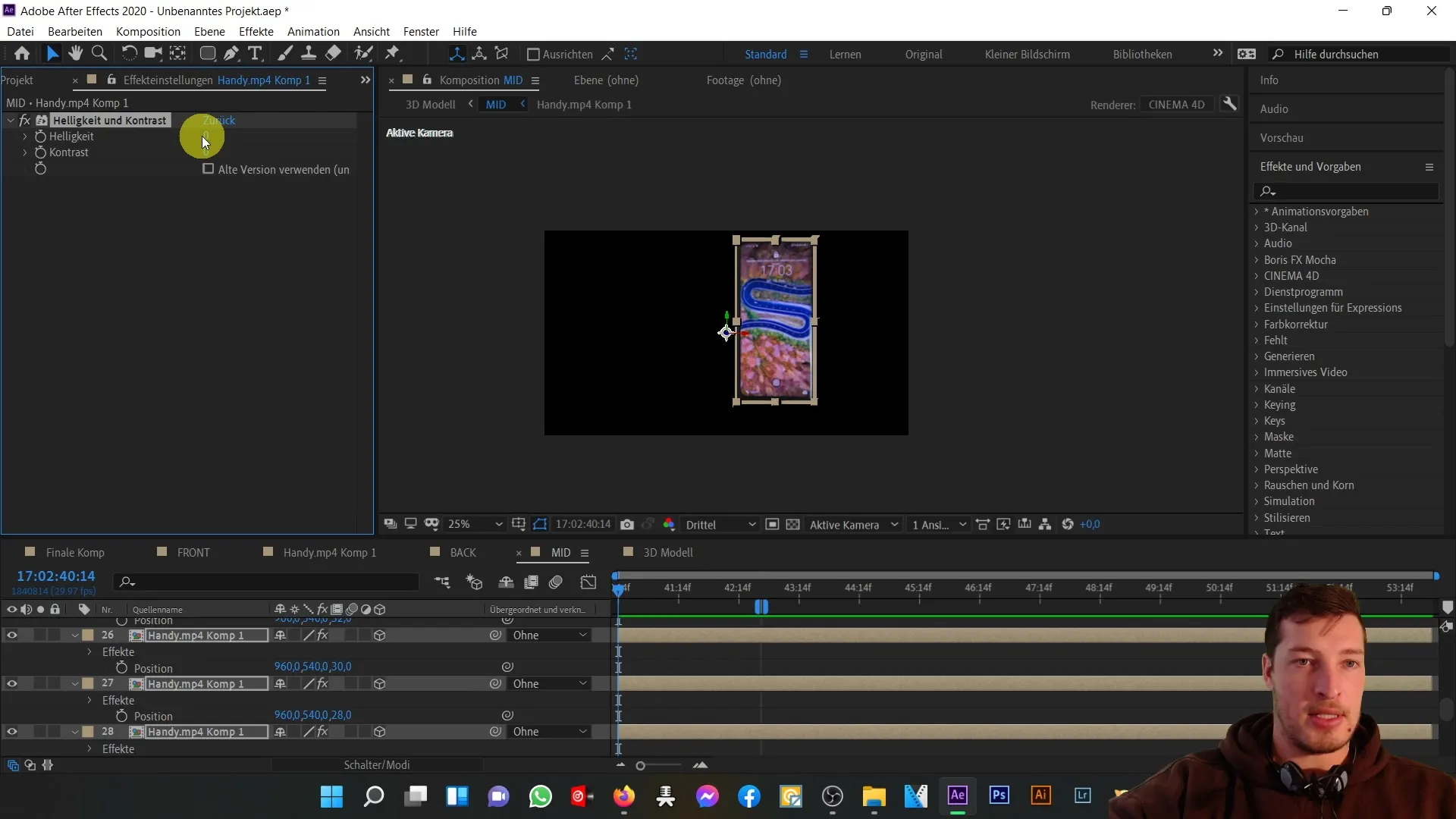 3D-Handy in After Effects: Optimierung durch Anpassungen