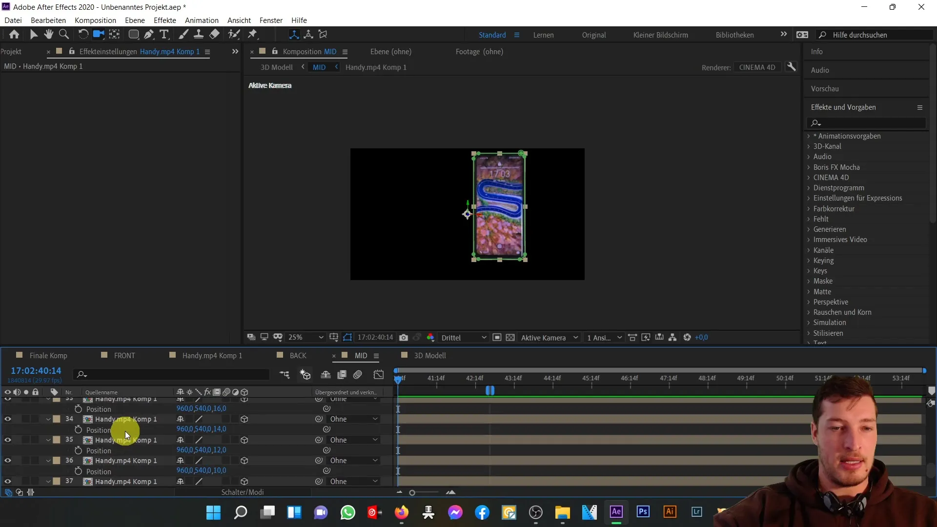 3D-Handy in After Effects: Optimierung durch Anpassungen