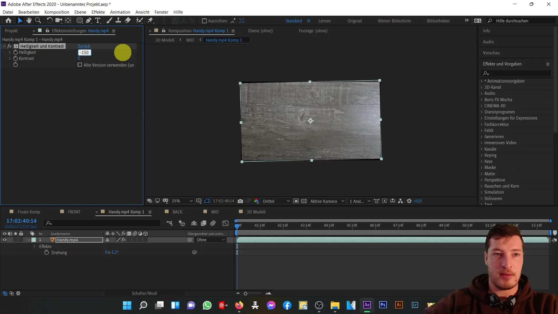 3D-Handy in After Effects: Optimierung durch Anpassungen