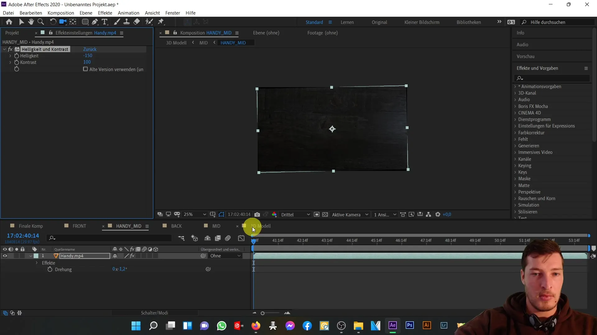 3D-Handy in After Effects: Optimierung durch Anpassungen