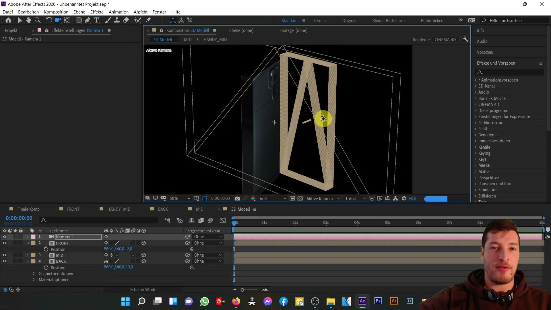 3D-Handy in After Effects: Optimierung durch Anpassungen
