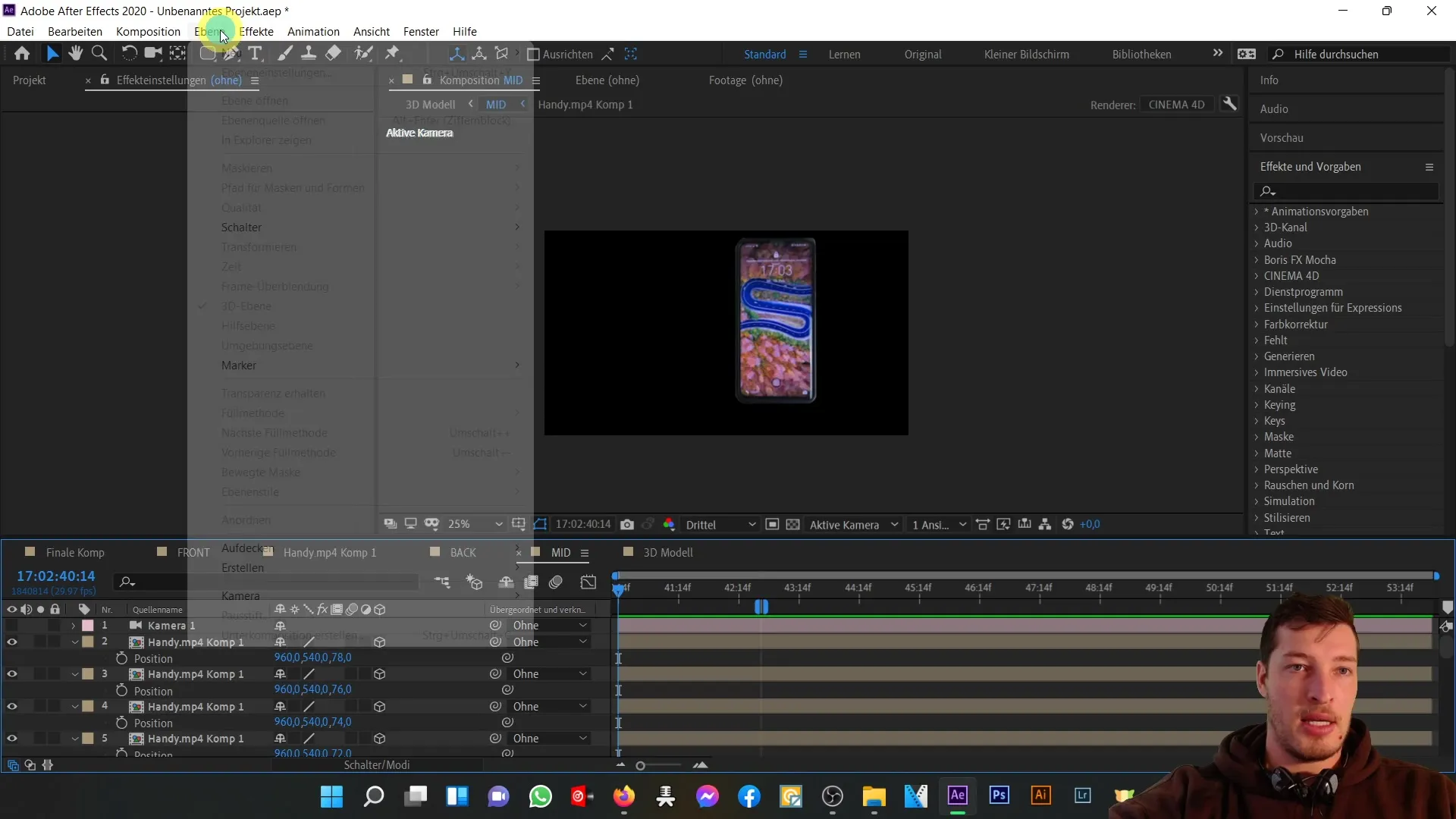 3D-Handy in After Effects: Optimierung durch Anpassungen