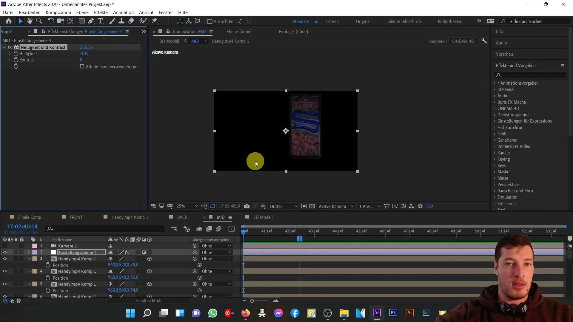 3D-Handy in After Effects: Optimierung durch Anpassungen