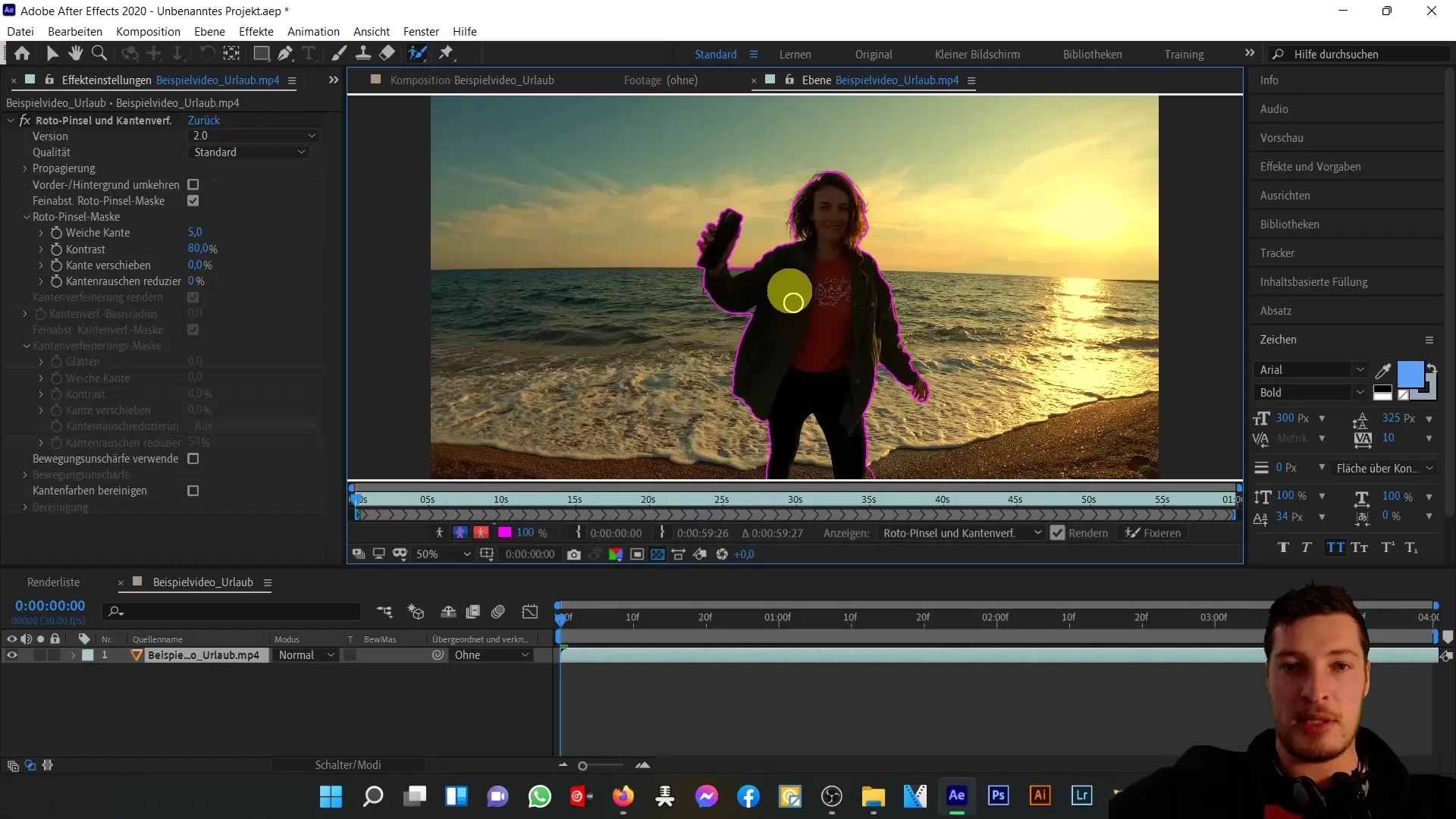 Effektive Nutzung des Roto Brush Tools in After Effects