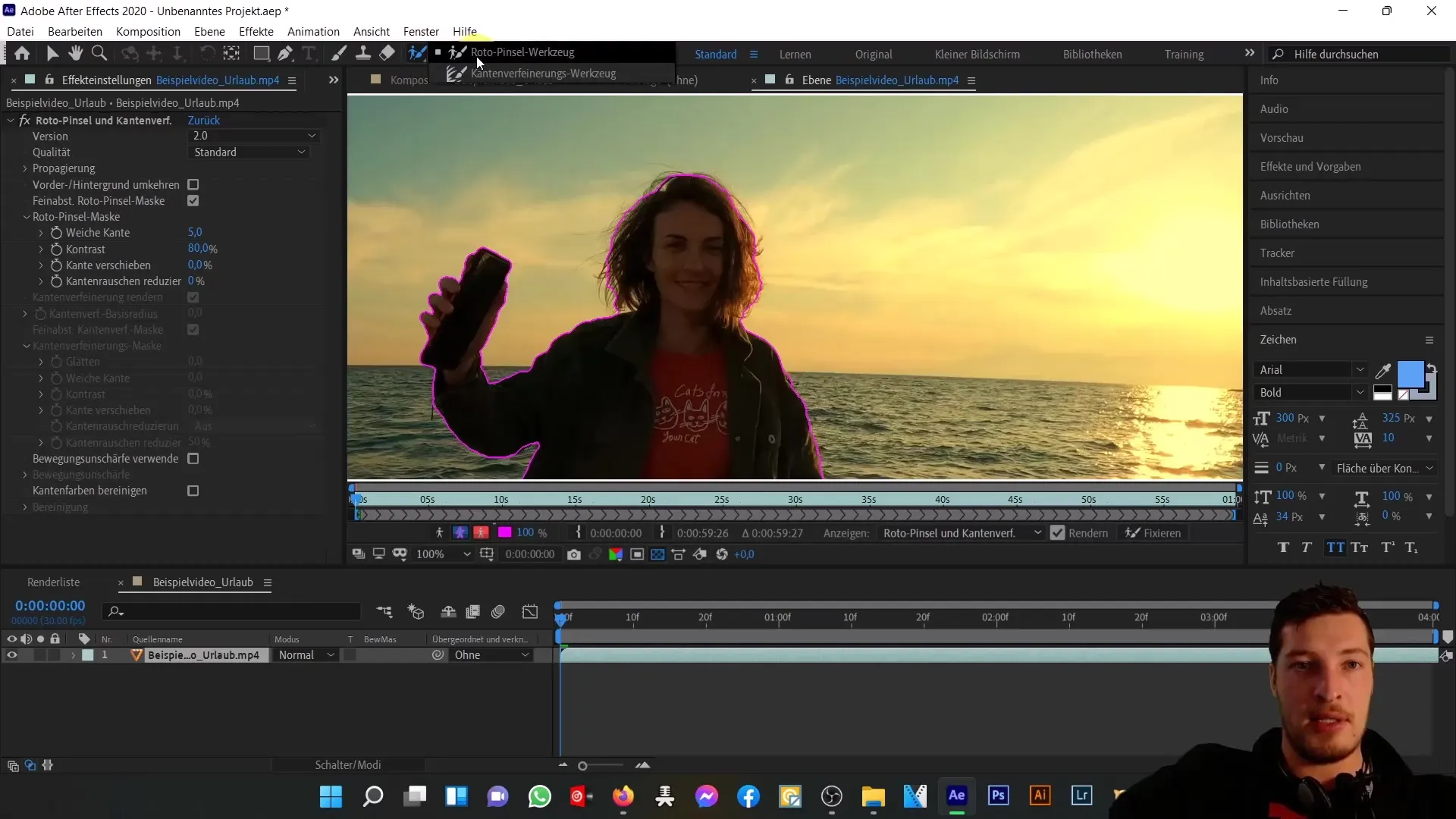 Effektive Nutzung des Roto Brush Tools in After Effects