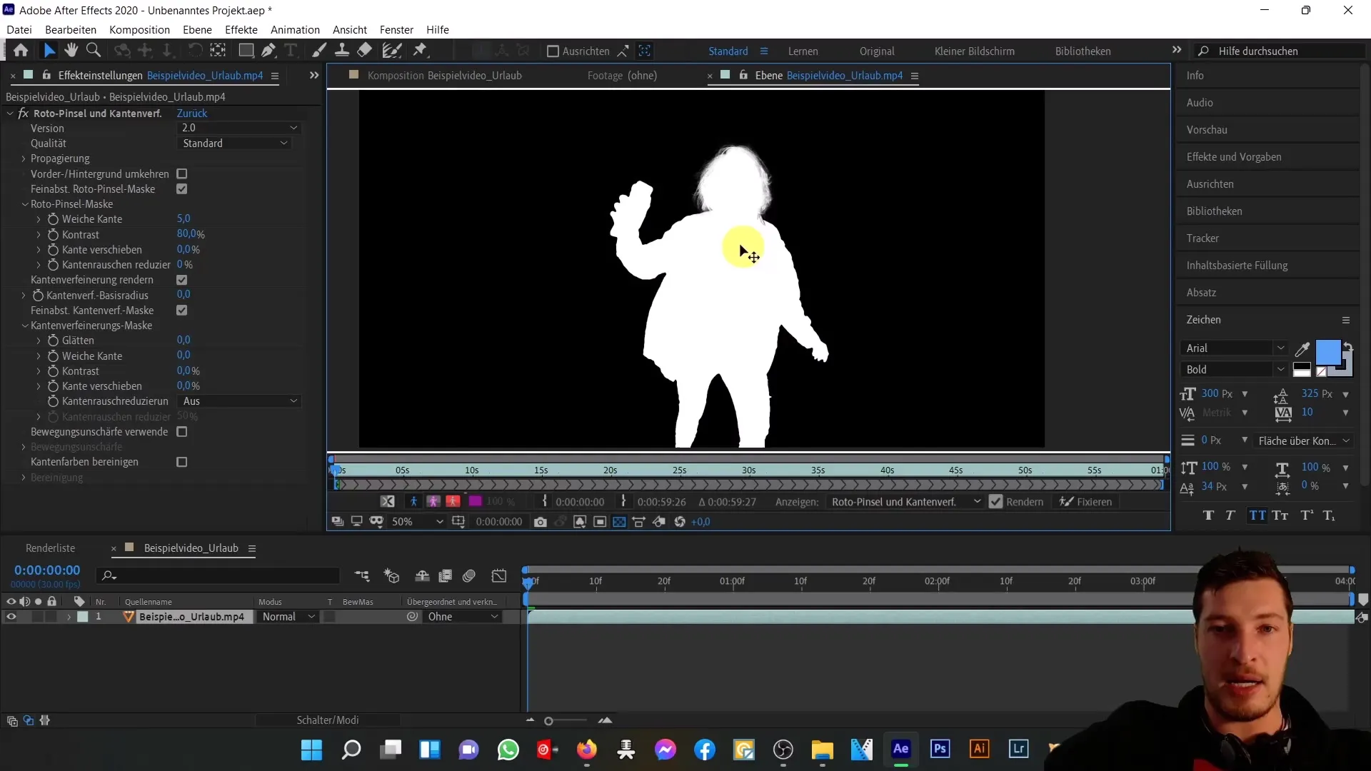 Effektive Nutzung des Roto Brush Tools in After Effects