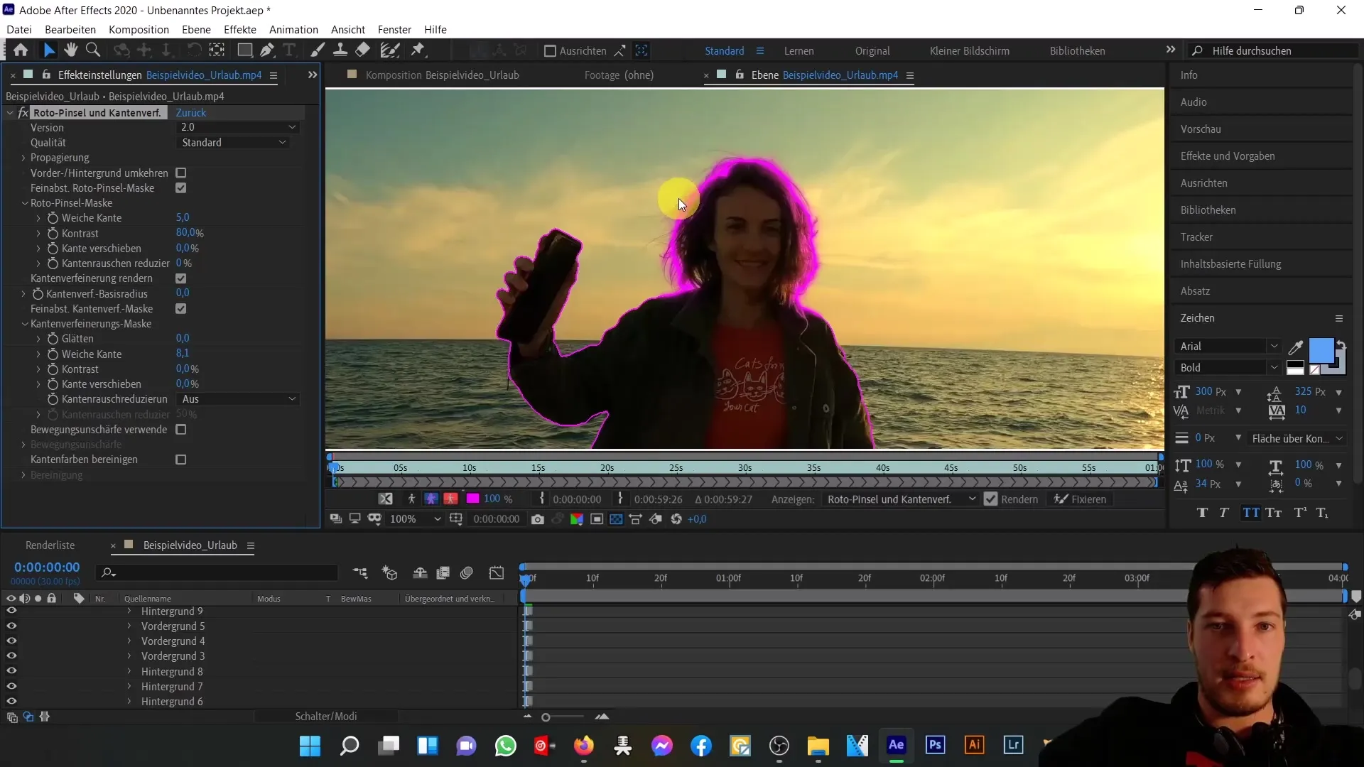 Effektive Nutzung des Roto Brush Tools in After Effects