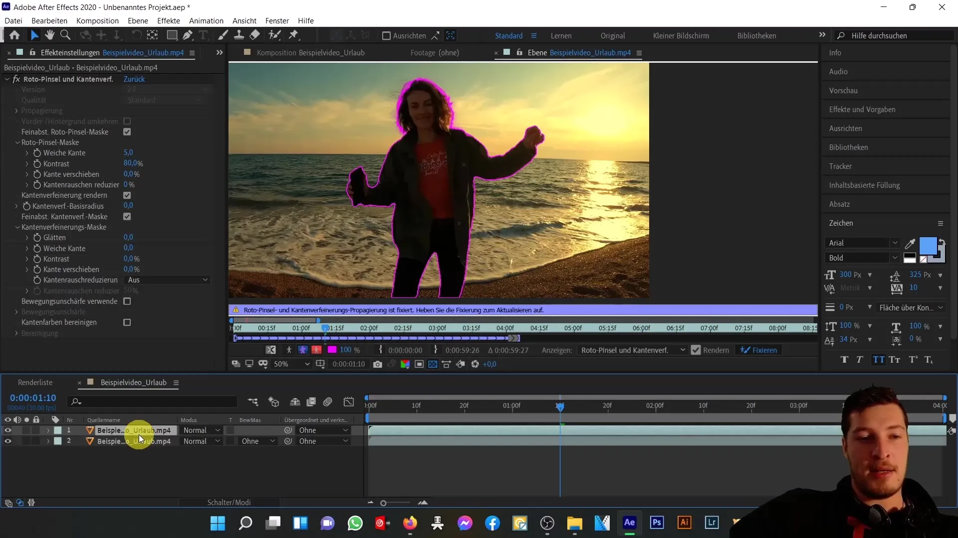 Effektive Nutzung des Roto Brush Tools in After Effects
