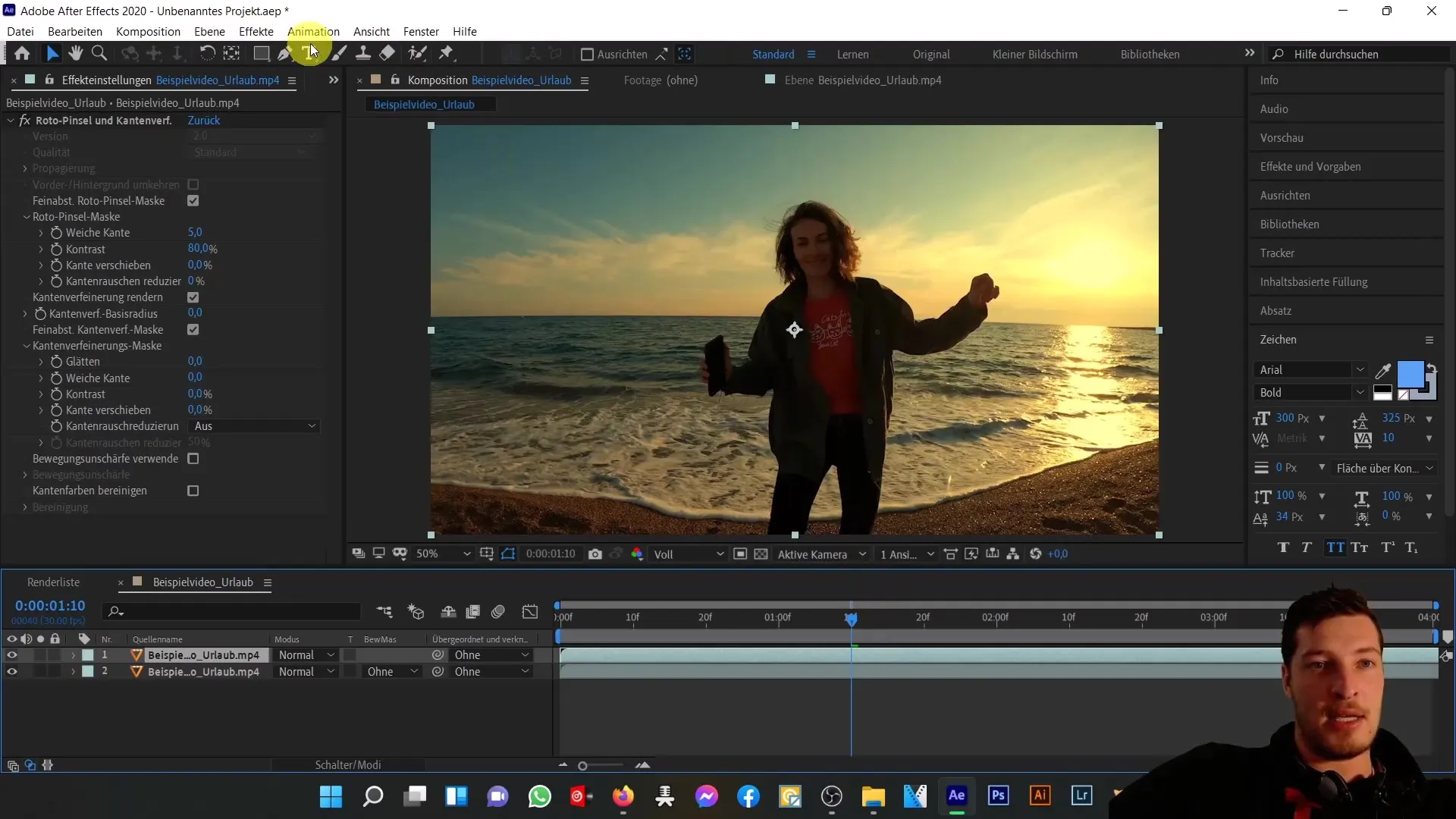 Effektive Nutzung des Roto Brush Tools in After Effects