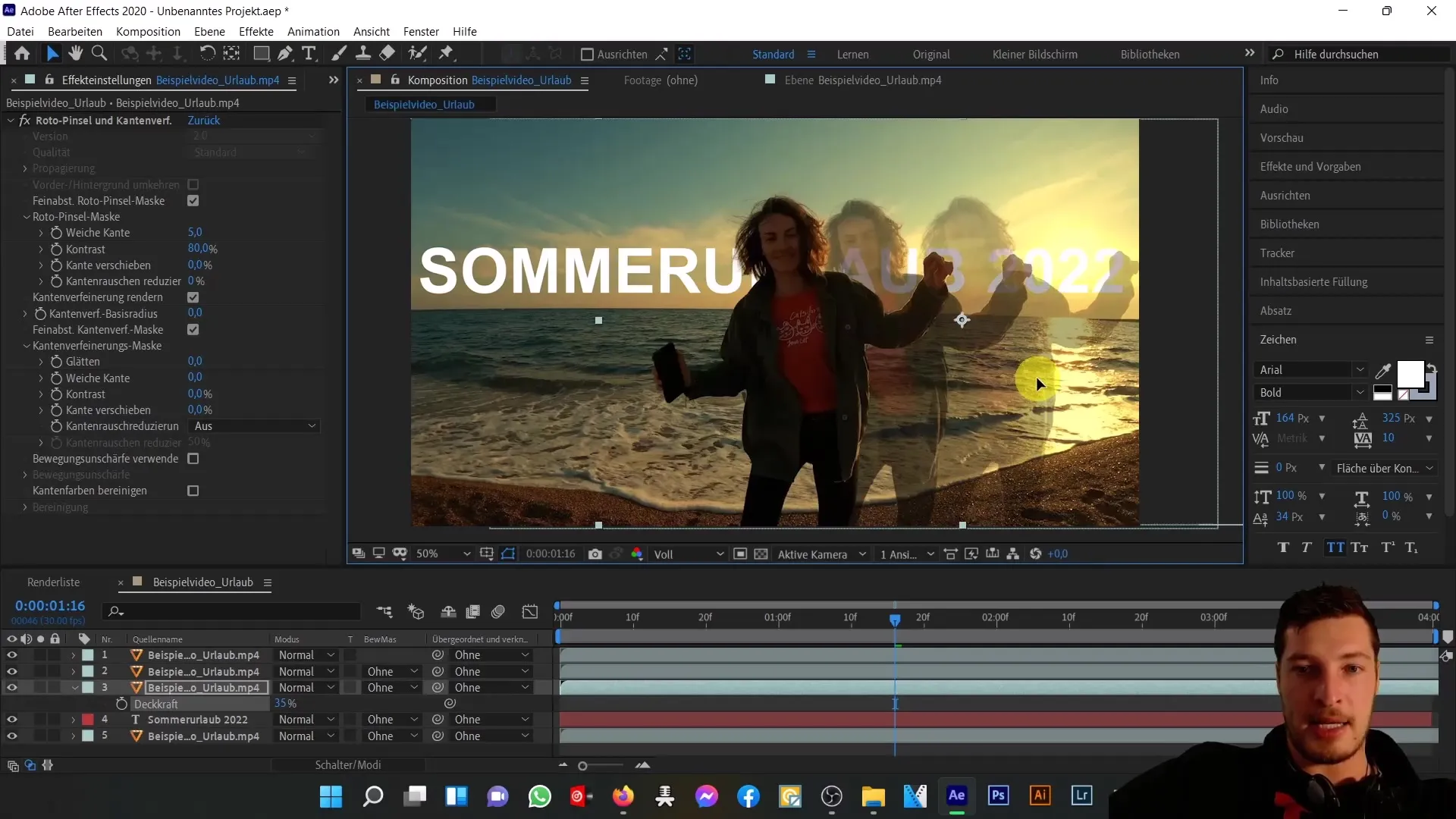 Effektive Nutzung des Roto Brush Tools in After Effects