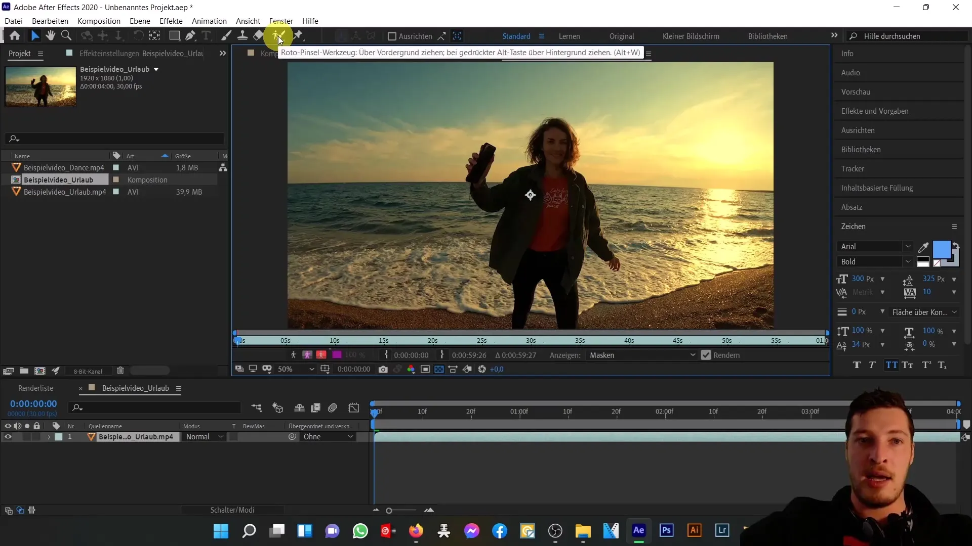 Effektive Nutzung des Roto Brush Tools in After Effects