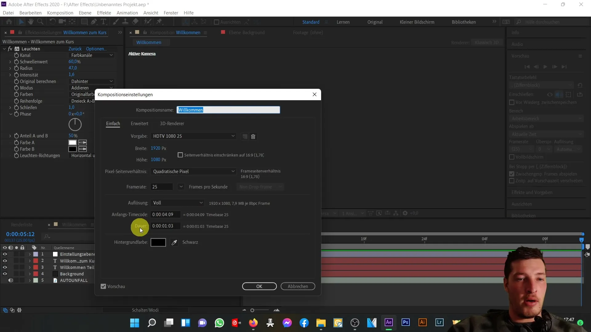 Wichtige Funktionen der After Effects Zeitleiste