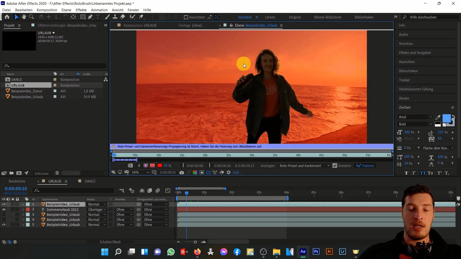 Rotobrush-Tool nutzen: Ausschneiden ohne Greenscreen