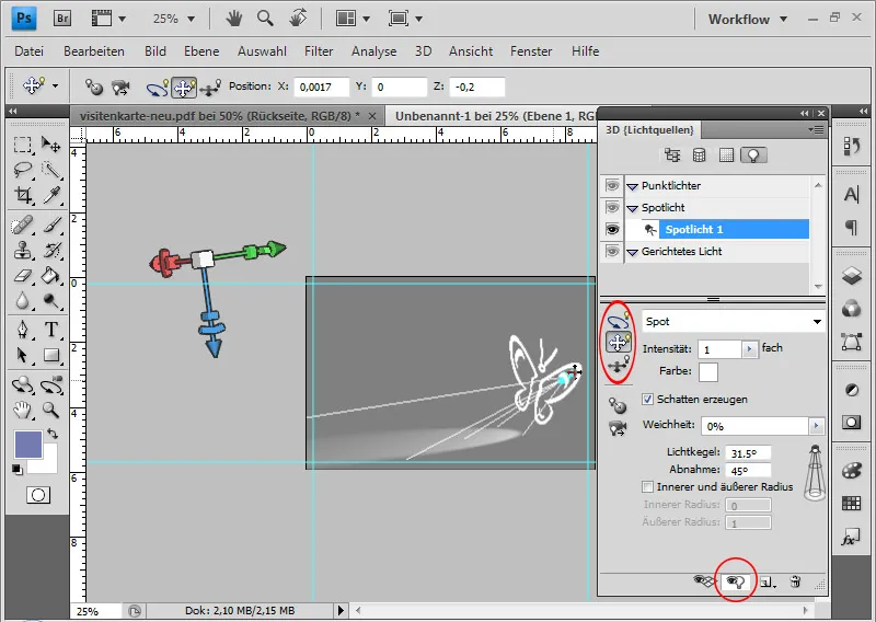 Lag et visittkort med 3D-lys-skyggeeffekt i Photoshop