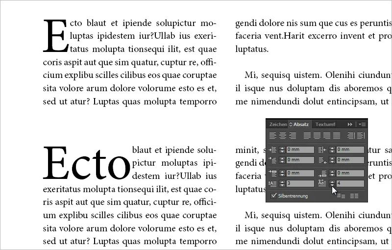 Opret initialer i InDesign. Opret initialer i InDesign.