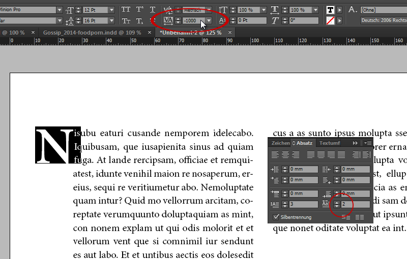 Initialen in InDesign erstellen