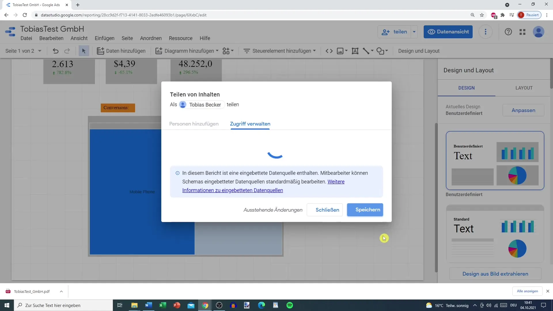 Berichte effektiv teilen und exportieren in Google Data Studio